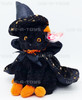 TY Beanie Babies Fraidy Black Halloween Cat 6" Plush With Cape and Hat 2001 NEW