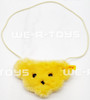 Steiff Original Yellow Teddy Bear With Matching Teddy Head Pouch Red Ribbon NEW