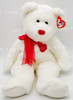 Ty Beanie Buddy Valentino the White Valentine Bear 13" Plush Toy With Tag USED
