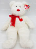 Ty Beanie Buddy Valentino the White Valentine Bear 13" Plush Toy With Tag USED