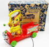 Fisher-Price Hot Dog Wagon Pull Toy Blue Box 2001 No. 75001 Made In U.S.A. NEW