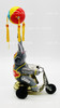 Elephant On Bike Wind-Up Tin Toy Beijing No.1 Toy Factory USED