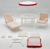 Modern Garden Furniture Outdoor Patio Set Red Polka Dot Fabric No. 7807A USED