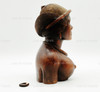 Hand Carved African Tribal Bust of a Man & Woman Vintage 1960s
