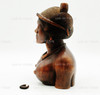 Hand Carved African Tribal Bust of a Man & Woman Vintage 1960s