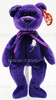 TY Beanie Baby Princess Diana Purple Bear 1997 With Mirrored Case and Tag NEW