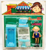 Bendable Doll With Furniture Blond Doll With Blue Clothes Bathroom Set Vintage