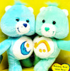 Care Bears Cuddle Pairs Bedtime Bear & Wish Bear Plushes Play Along 2002 #31730