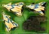 Mega Force V Rocs Army Fighter Bombers Vehicles with Jet Hanger Kenner #5100