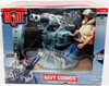 G.I. Joe GI Joe Brunette Navy Gunner With Twin Mount Anti-Aircraft Gun Green Helmet NRFB