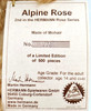 Hermann Teddy Bear Alpine Rose No. 178 of 500 2nd in Rose Series NEW