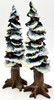 Department 56 Village Pole Pine Trees LOT OF 2 Cold Cast 8"
