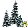 Dept. 56 Snowy Evergreen Trees set of 3 Cold Cast Porcelain Tree Statues