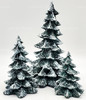 Dept. 56 Snowy Evergreen Trees set of 3 Cold Cast Porcelain Tree Statues