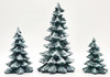 Dept. 56 Snowy Evergreen Trees set of 3 Cold Cast Porcelain Tree Statues