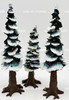 Dept. 56 Snowy Glittery Pole Pine Trees set of 3 Cold Cast Porcelain Statues