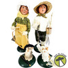 Byers' Choice Caroler Girl w/Hoop Boy w/Fish and Cats Collector Figures 2007