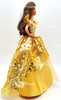 Barbie 2020 Holiday Brunette Gold Dress Hispanic Doll with Certificate USED