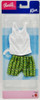 Barbie Ken Fashions White Tank Top & Green Checkered Shorts Mattel C4049 NRFP