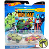 Hot Wheels Marvel Hulk vs. Iron Man with Mini Comic Mattel 2015 NRFP