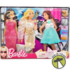 Barbie 3 Outfit Fashion Set Dresses Blue, Pink, White 2009 Mattel #R4254 NEW