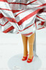 OOAK Bruce A. Nygren Barbie Doll Red Silver Stripe Dress Blonde Hair