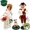 Byers' Choice Mount Vernon George & Martha Washington, Calico Cat Figures