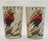 Disney The Rocketeer Pizza Hut Set of 2 32-oz Promo Cups 1991 Miner Container Inc. USED