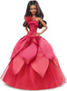 Barbie Signature 2022 Holiday Barbie Doll Dark-Brown Wavy Hair African American