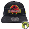 Jurassic Park Embroidered Precurve Snapback OSFM Black Hat by Bioworld USED