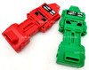 Gobots Lot of 2 Red and Green Robot Whistles / Bubble Blowers Tootsie Toy USED