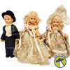 Nancy Ann Storybook Series Bride, Groom, Bridesmaid 3 Vintage Bisque Dolls 1940