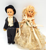 Nancy Ann Storybook Series Bride, Groom, Bridesmaid 3 Vintage Bisque Dolls 1940