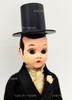 Antique Hard Plastic Groom Wedding Boy Doll in Top Hat and Tails Vintage USED