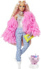 Barbie Extra Doll #3 in Pink Fluffy Coat with Pet Unicorn 2020 Mattel GRN28