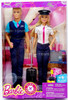 Barbie Pink Passport Barbie & Ken Pilot Flight Attendant Doll Set Mattel NRFB