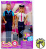 Barbie Pink Passport Barbie & Ken Pilot Flight Attendant Doll Set Mattel NRFB