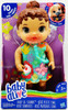 Baby Alive Baby Lil Sounds: Interactive Brown Hair Baby Doll with Pacifier USED