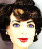 Elizabeth Taylor 16" Vinyl Portrait Doll White Tulle Gown Franklin Mint USED