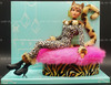 Barbie Lounge Kitties Leopard Doll w/ Pink Ottoman 2004 Mattel B3417 NEW