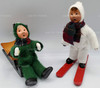 Byers' Choice Children on Skis and Sled 2006 USED LOT OF 2