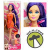 Barbie Hairtastic Orange Dress Long Purple Hair Doll
