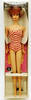 Vintage 1961 Titian Redhead Bubble Cut Barbie Doll in Red Striped Swimsuit 850