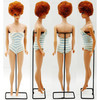 Vintage 1961 Titian Redhead Bubble Cut Barbie Doll in Blue Striped Swimsuit 850