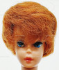 Vintage 1961 Titian Redhead Bubble Cut Barbie Doll in Blue Striped Swimsuit 850