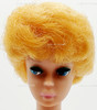 Vintage 1961 Blonde Bubble Cut Barbie Doll in Pink Striped Swimsuit Mattel