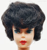 Vintage 1961 Brunette Bubble Cut Barbie Doll in Black Striped Swimsuit 850