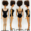 Vintage 1962 Brunette Bubble Cut Barbie Doll in Solid Black Swimsuit 850