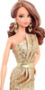 The Barbie Look City Shine Brunette Gold Dress Black Label 2014 Mattel CFP36 NEW