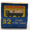 Matchbox Vintage #32 Leyland Petrol Tanker Vehicle with Original Box Lesney New